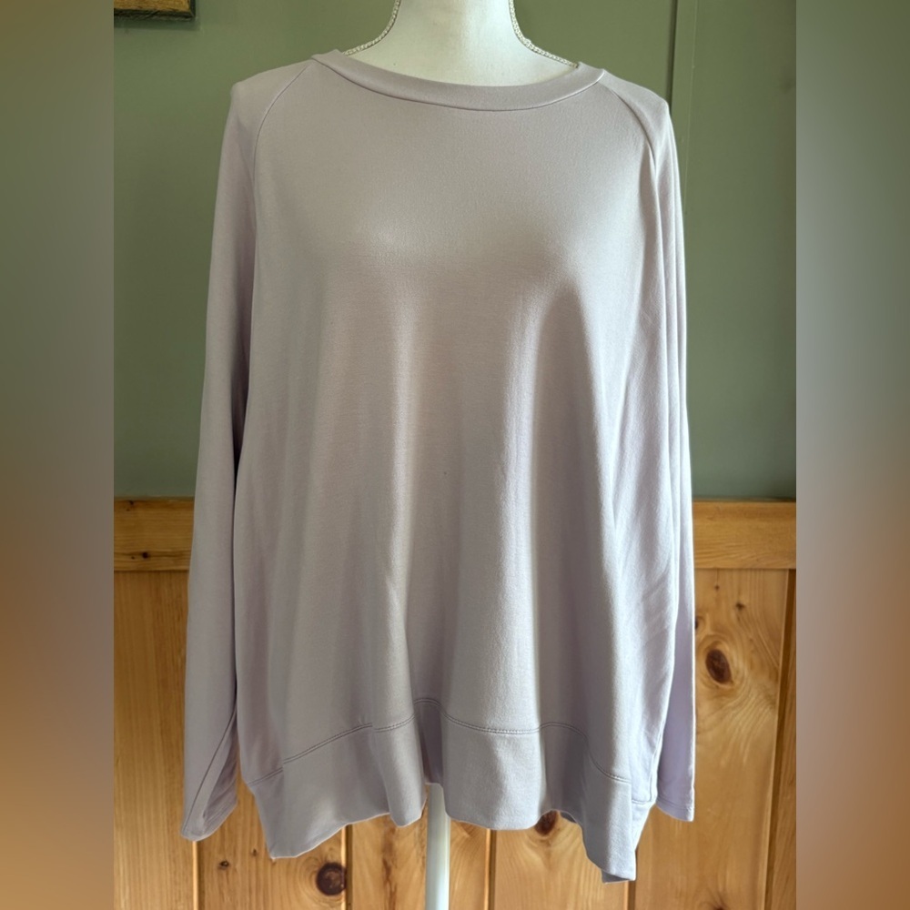 J. Jill Lavender-Gray Long-Sleeve Pullover Sweatshirt size XL NWT comfort